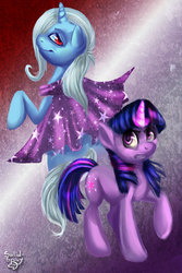 Size: 440x660 | Tagged: safe, artist:php154, trixie, twilight sparkle, g4, duo