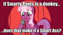 Size: 960x540 | Tagged: safe, cheerilee, smarty pants, g4, lesson zero, my little pony: friendship is magic, cheerilee pun, exploitable meme, meme, pun