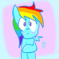 Size: 500x500 | Tagged: safe, artist:danadyu, rainbow dash, g4, shy, wingboner