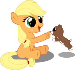 Size: 1168x1090 | Tagged: safe, artist:matty4z, applejack, winona, dog, g4, cute, filly, jackabetes, puppy, simple background, transparent background, vector, winonabetes