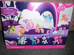 Size: 1600x1200 | Tagged: safe, applejack, dainty daisy (g4), kiwi tart (g4), periwinkle, pick-a-lily, pinkie pie, rainbow dash, rainbow swirl (g4), seascape (g4), star dasher (g4), waterfire (g4), earth pony, pegasus, pony, unicorn, g4, official, blind bag, hasbro, horn, irl, photo, pick-a-lily is a lion, pony power, recolor, toy, twilight is a lion