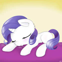 Size: 1200x1200 | Tagged: safe, artist:kitsunehino, rarity, pony, g4, filly, sleeping, solo