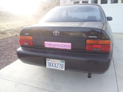 Size: 3264x2448 | Tagged: safe, bumper sticker, car, irl, toyota, twilightlicious