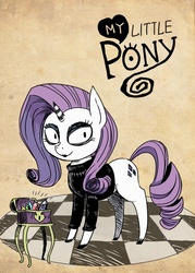 Size: 500x700 | Tagged: safe, artist:shepherd0821, rarity, pony, unicorn, g4, clothes, solo, style emulation, sweater, tim burton