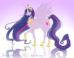 Size: 1134x900 | Tagged: safe, artist:laudine, twilight sparkle, alicorn, pony, g4, ethereal mane, fanfic, female, mare, older twilight, race swap, starry mane, twilight sparkle (alicorn), ultimate twilight