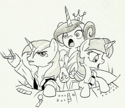 Size: 1023x884 | Tagged: safe, artist:joelashimself, princess cadance, shining armor, twilight sparkle, g4, crossover, star wars