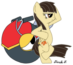 Size: 558x498 | Tagged: safe, artist:skidaro, wild fire, pegasus, pony, g4, bipedal, crossed hooves, crossed legs, female, grumpy, kirby (series), kirby air ride, kirby super star, mare, sibsy, simple background, transparent background, wheelie (kirby), wheelie rider