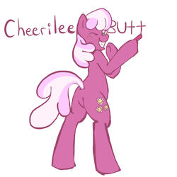 Size: 900x900 | Tagged: safe, artist:greendelibird, cheerilee, earth pony, pony, g4, bipedal, butt, female, flowerbutt, looking at you, looking back, mare, plot, solo