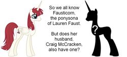 Size: 1334x599 | Tagged: safe, oc, oc only, oc:fausticorn, craig mccracken, craigstallion, lauren faust, meta