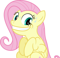 Size: 4800x4707 | Tagged: safe, artist:flizzick, fluttershy, pony, g4, magic duel, absurd resolution, female, inverted mouth, simple background, solo, sweat, transparent background, vector