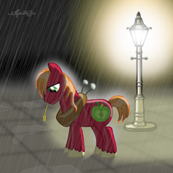 Size: 1280x1280 | Tagged: safe, artist:apollobroda, big macintosh, earth pony, pony, g4, male, rain, stallion