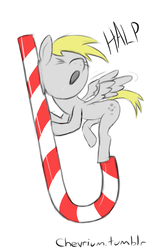 Size: 469x750 | Tagged: safe, artist:chevrium, derpy hooves, pegasus, pony, g4, 30 minute art challenge, candy cane, female, mare