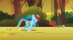 Size: 293x164 | Tagged: safe, edit, edited screencap, screencap, applejack, rainbow dash, fall weather friends, g4, animated, bound wings, female, running, spinning, turbo, wreck-it ralph