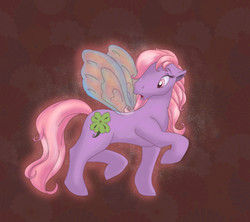 Size: 1193x1057 | Tagged: safe, artist:thiscrispykat, clover (g1), flutter pony, pony, g1, my little pony tales, female, race swap, solo
