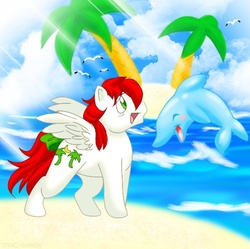 Size: 614x612 | Tagged: safe, artist:thiscrispykat, paradise, dolphin, g1