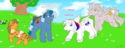 Size: 1338x519 | Tagged: safe, artist:thiscrispykat, oc, g1, care bears, crossover, diaper