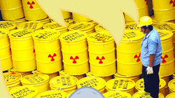 Size: 1500x844 | Tagged: safe, artist:zaedrin, derpy hooves, human, g4, barrel, funny, hilarious in hindsight, ionizing radiation warning symbol, irl, irl human, meme, oh crap, photo, pov, radioactive, this will end in tears, this will end in tears and/or death