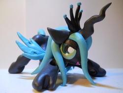 Size: 2048x1536 | Tagged: safe, artist:earthenpony, queen chrysalis, changeling, changeling queen, g4, customized toy, female, irl, photo, sculpture, solo