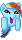 Size: 22x40 | Tagged: artist needed, source needed, safe, rainbow dash, pegasus, pony, g4, animated, awesome face, emoticon, female, open mouth