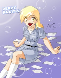 Size: 2550x3288 | Tagged: safe, artist:shinta-girl, derpy hooves, human, g4, humanized, mail