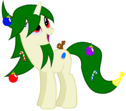 Size: 900x791 | Tagged: dead source, safe, artist:cottonbby, christmas, christmas tree, ponified, simple background, transparent background