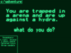 Size: 800x600 | Tagged: safe, hydra, barely pony related, c:\adventure, choose your own adventure game, multiple heads, text