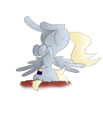 Size: 900x1059 | Tagged: safe, artist:d3rpy, derpy hooves, pegasus, pony, g4, dirt, female, mare, simple background, solo, transparent background, upside down