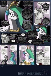 Size: 1275x1911 | Tagged: safe, artist:dracojayproduct, princess celestia, oc, oc:reginald whitmane, comic:lunar isolation, g4, comic