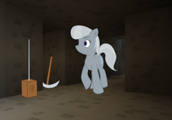 Size: 1000x700 | Tagged: safe, artist:fantasyglow, silver spoon, g4, crossover, lonely spoon, minecraft, tumblr
