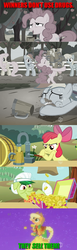 Size: 500x1632 | Tagged: safe, apple bloom, applejack, granny smith, pinkie pie, rainbow dash, g4, image macro, text