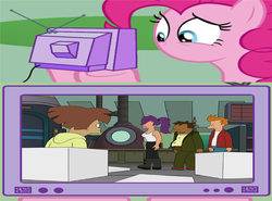 Size: 3088x2284 | Tagged: safe, pinkie pie, earth pony, pony, g4, magic duel, my little pony: friendship is magic, exploitable meme, futurama, male, meme, no eyes, no mouth, no nose, tv meme, wrong aspect ratio