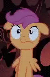 Size: 161x246 | Tagged: safe, screencap, scootaloo, pegasus, pony, g4, season 3, sleepless in ponyville, animated, bipedal, cropped, female, gif, solo, spinning
