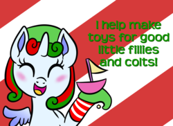 Size: 672x488 | Tagged: safe, artist:srsishere, oc, oc only, alicorn, pony, ask, christmas, sparkles, toy, tumblr