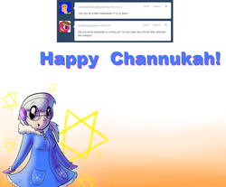 Size: 1264x1048 | Tagged: safe, artist:secretgoombaman12345, silver spoon, human, ask chubby diamond, g4, ask, glasses, hanukkah, humanized, judaism, tumblr