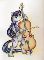 Size: 800x1098 | Tagged: safe, artist:qiisnii, octavia melody, earth pony, pony, g4, bipedal, cello, female, musical instrument, solo