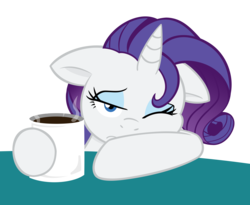 Size: 11000x9000 | Tagged: dead source, safe, artist:joey darkmeat, artist:mamandil, rarity, pony, g4, absurd resolution, coffee, female, morning ponies, simple background, solo, transparent background