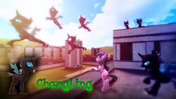 Size: 1280x720 | Tagged: safe, artist:gonzalolog, twilight sparkle, changeling, g4, 3d, downloadable, gmod