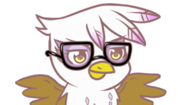 Size: 500x295 | Tagged: safe, gilda, griffon, g4, female, glasses, simple background, solo, transparent background