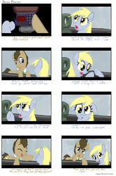 Size: 928x1408 | Tagged: safe, artist:snapai, derpy hooves, doctor whooves, time turner, pegasus, pony, g4, austin powers, austin powers: the spy who shagged me, comic, female, fourth wall, mare, parody, underp