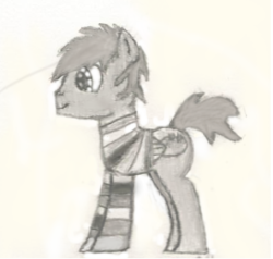 Size: 321x305 | Tagged: safe, artist:haloassassin, oc, oc only, oc:umber, pegasus, pony, black and white, clothes, grayscale, monochrome, solo, sweater