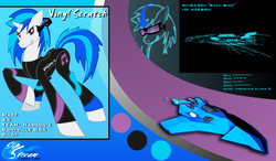 Size: 1200x700 | Tagged: safe, artist:ryuukiba, dj pon-3, vinyl scratch, g4, artifact, crossover, wipeout