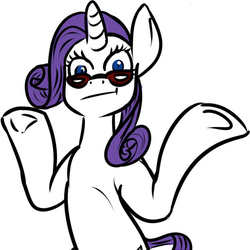 Size: 624x624 | Tagged: safe, artist:dark-alexander, rarity, pony, g4, glasses, looking at you, shrug, shrugpony, solo