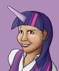 Size: 1050x1275 | Tagged: safe, twilight sparkle, human, g4, dreamworks face, horn, horned humanization, humanized