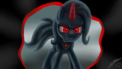 Size: 5000x2823 | Tagged: safe, artist:j-mpn, trixie, g4, alicorn amulet, angry, glowing eyes