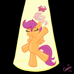 Size: 600x600 | Tagged: safe, artist:wolf-fairy, scootaloo, g4, dancing