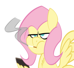 Size: 900x830 | Tagged: safe, artist:revolverflare, fluttershy, pegasus, pony, g4, cigarette, female, mare, simple background, smoking, solo, transparent background