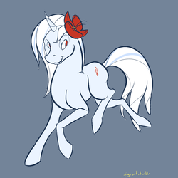 Size: 900x900 | Tagged: safe, artist:tigs, pony, 30 minute art challenge, flower, flower in hair, ice, ponified, solo