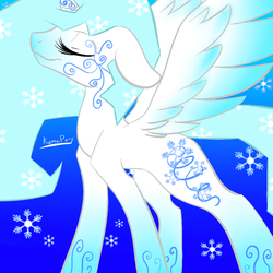 Size: 500x500 | Tagged: safe, artist:rainbowdrool, alicorn, pony, 30 minute art challenge, ice, ponified