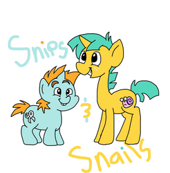 Size: 1576x1600 | Tagged: safe, artist:the-pencil-pegasus, snails, snips, g4