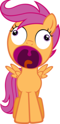 Size: 1280x2647 | Tagged: safe, artist:moongazeponies, scootaloo, pony, g4, female, simple background, solo, sweetie derelle, transparent background, uvula, vector